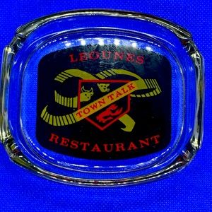 Vtg 1980s Leounes Town Talk Restaurant Advertising Ashtray Delaware Surf & Turf